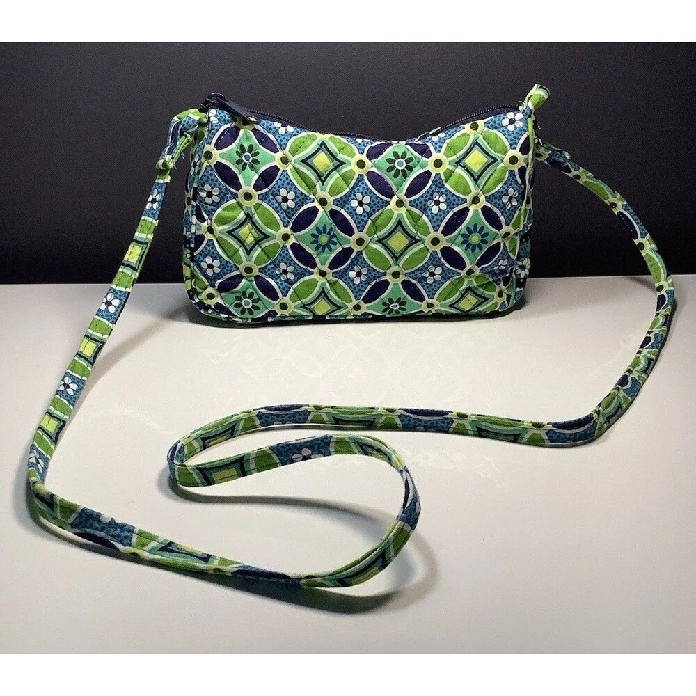 Vera Bradley Daisy Daisy Blue Green Retired Pattern Purse Adjustable Strap